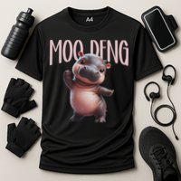 Cute Funny Moo Deng Baby Boo Deng Baby Hippo Zoo For Family Cooling Performance Crew T-Shirt