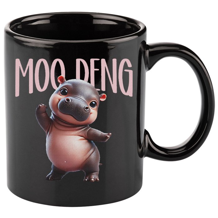 Cute Funny Moo Deng Baby Boo Deng Baby Hippo Zoo For Family 11oz C Handle Ceramic Mug