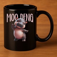 Cute Funny Moo Deng Baby Boo Deng Baby Hippo Zoo For Family 11oz C Handle Ceramic Mug