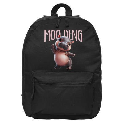 Cute Funny Moo Deng Baby Boo Deng Baby Hippo Zoo For Family 16 in Basic Backpack