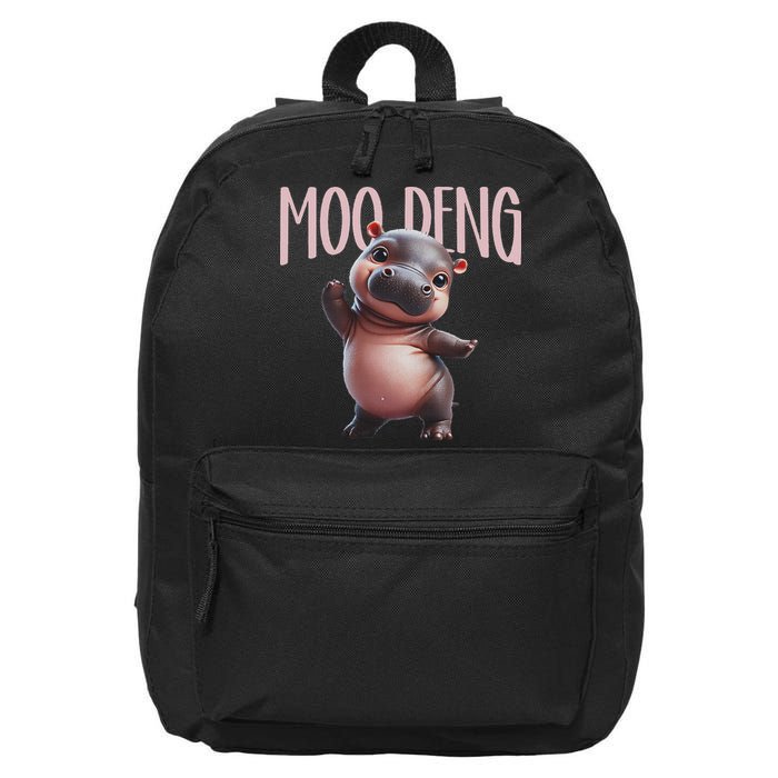 Cute Funny Moo Deng Baby Boo Deng Baby Hippo Zoo For Family 16 in Basic Backpack