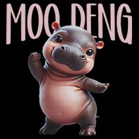 Cute Funny Moo Deng Baby Boo Deng Baby Hippo Zoo For Family 16 in Basic Backpack