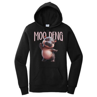 Cute Funny Moo Deng Baby Boo Deng Baby Hippo Zoo For Family Women's Pullover Hoodie
