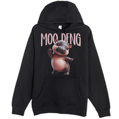 Cute Funny Moo Deng Baby Boo Deng Baby Hippo Zoo For Family Premium Pullover Hoodie