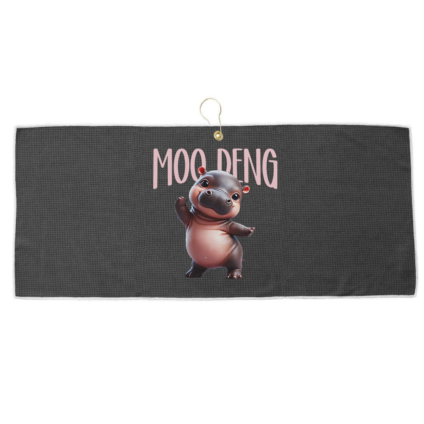 Cute Funny Moo Deng Baby Boo Deng Baby Hippo Zoo For Family Large Microfiber Waffle Golf Towel