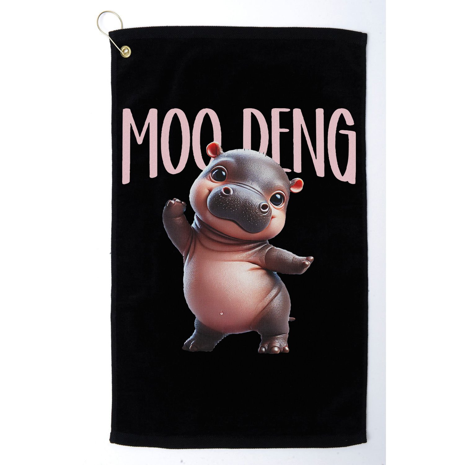 Cute Funny Moo Deng Baby Boo Deng Baby Hippo Zoo For Family Golf Towel