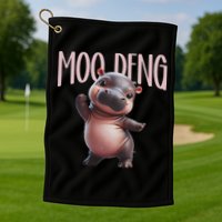 Cute Funny Moo Deng Baby Boo Deng Baby Hippo Zoo For Family Golf Towel