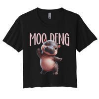 Cute Funny Moo Deng Baby Boo Deng Baby Hippo Zoo For Family Crop Top