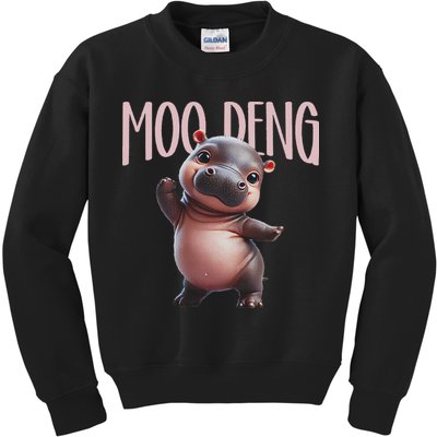 Cute Funny Moo Deng Baby Boo Deng Baby Hippo Zoo For Family Kids Sweatshirt