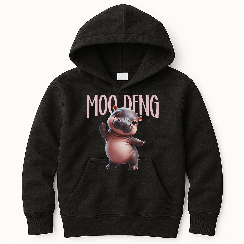 Cute Funny Moo Deng Baby Boo Deng Baby Hippo Zoo For Family Kids Hoodie