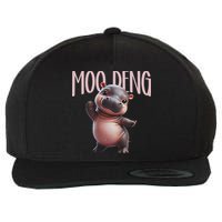 Cute Funny Moo Deng Baby Boo Deng Baby Hippo Zoo For Family Wool Snapback Cap