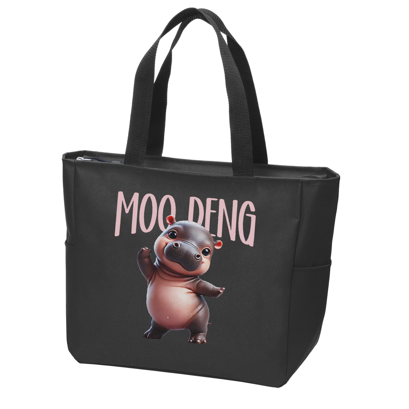Cute Funny Moo Deng Baby Boo Deng Baby Hippo Zoo For Family Zip Tote Bag
