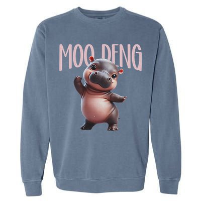 Cute Funny Moo Deng Baby Boo Deng Baby Hippo Zoo For Family Garment-Dyed Sweatshirt