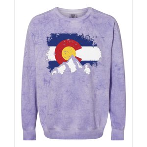 Colorado Flag Mountain Ski Winter Gift Hiker Hiking Camping Colorblast Crewneck Sweatshirt