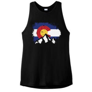 Colorado Flag Mountain Ski Winter Gift Hiker Hiking Camping Ladies PosiCharge Tri-Blend Wicking Tank