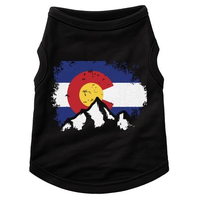 Colorado Flag Mountain Ski Winter Gift Hiker Hiking Camping Doggie Tank