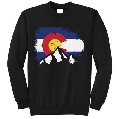 Colorado Flag Mountain Ski Winter Gift Hiker Hiking Camping Sweatshirt
