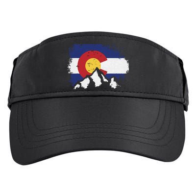 Colorado Flag Mountain Ski Winter Gift Hiker Hiking Camping Adult Drive Performance Visor