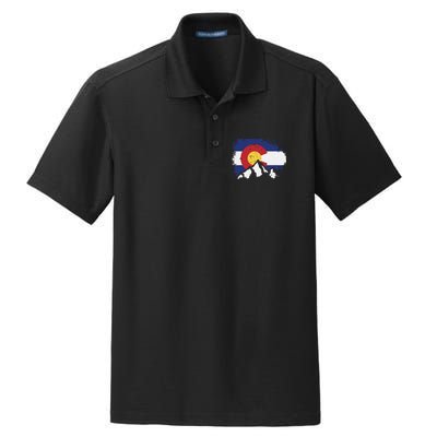 Colorado Flag Mountain Ski Winter Gift Hiker Hiking Camping Dry Zone Grid Polo