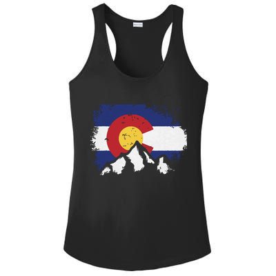 Colorado Flag Mountain Ski Winter Gift Hiker Hiking Camping Ladies PosiCharge Competitor Racerback Tank