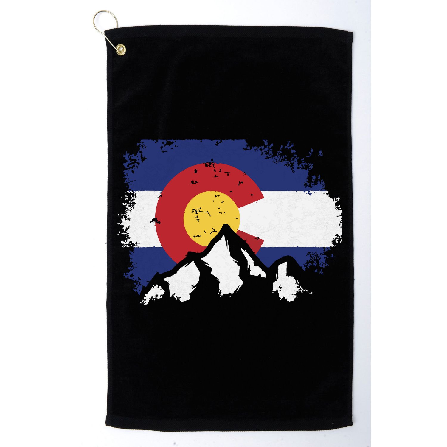 Colorado Flag Mountain Ski Winter Gift Hiker Hiking Camping Golf Towel