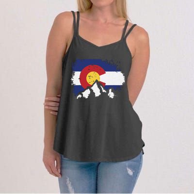 Colorado Flag Mountain Ski Winter Gift Hiker Hiking Camping Women's Strappy Tank