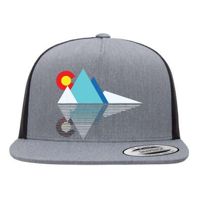 Colorado Flag Mountain Flat Bill Trucker Hat