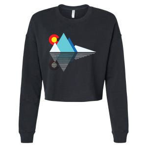 Colorado Flag Mountain Cropped Pullover Crew