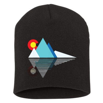 Colorado Flag Mountain Short Acrylic Beanie