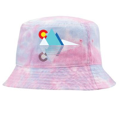 Colorado Flag Mountain Tie-Dyed Bucket Hat