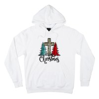 Christian Funny Merry Christmas Tree Jesus Cross Cheetah Hoodie