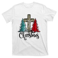 Christian Funny Merry Christmas Tree Jesus Cross Cheetah T-Shirt