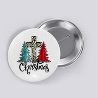 Christian Funny Merry Christmas Tree Jesus Cross Cheetah Button