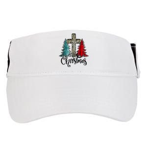 Christian Funny Merry Christmas Tree Jesus Cross Cheetah Adult Drive Performance Visor