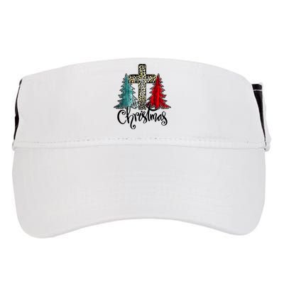 Christian Funny Merry Christmas Tree Jesus Cross Cheetah Adult Drive Performance Visor