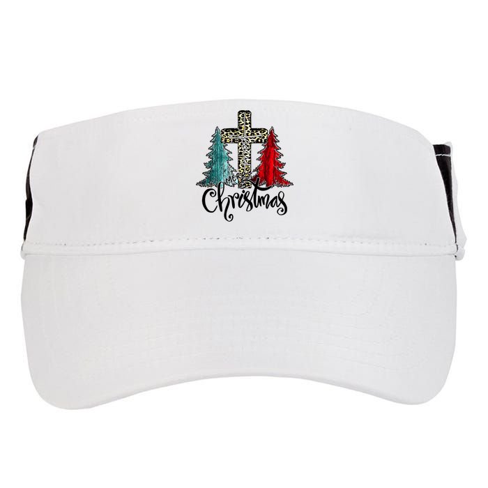 Christian Funny Merry Christmas Tree Jesus Cross Cheetah Adult Drive Performance Visor