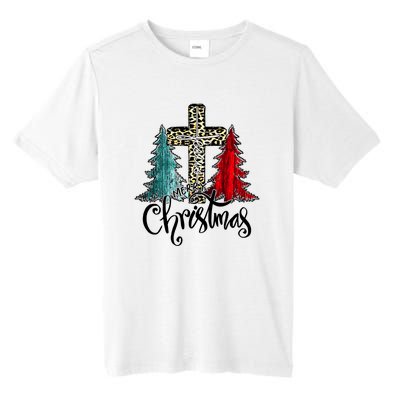 Christian Funny Merry Christmas Tree Jesus Cross Cheetah Tall Fusion ChromaSoft Performance T-Shirt