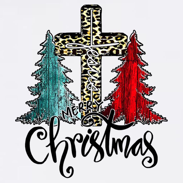 Christian Funny Merry Christmas Tree Jesus Cross Cheetah Flat Bill Trucker Hat