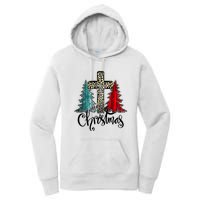 Christian Funny Merry Christmas Tree Jesus Cross Cheetah Women's Pullover Hoodie