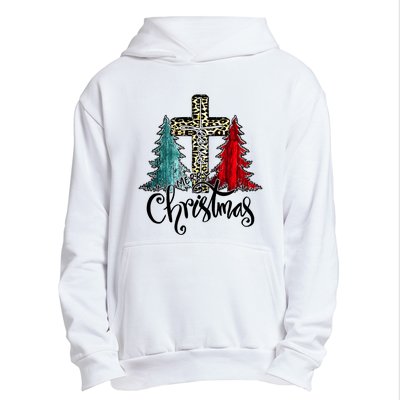 Christian Funny Merry Christmas Tree Jesus Cross Cheetah Urban Pullover Hoodie