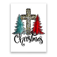 Christian Funny Merry Christmas Tree Jesus Cross Cheetah Poster