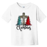 Christian Funny Merry Christmas Tree Jesus Cross Cheetah Toddler T-Shirt