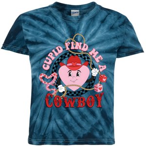 Cupid Find Me A Cowboy Cute Valentine Matching Couple Kids Tie-Dye T-Shirt