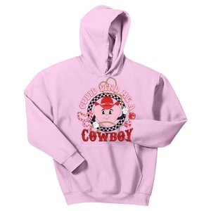 Cupid Find Me A Cowboy Cute Valentine Matching Couple Kids Hoodie