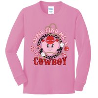 Cupid Find Me A Cowboy Cute Valentine Matching Couple Kids Long Sleeve Shirt