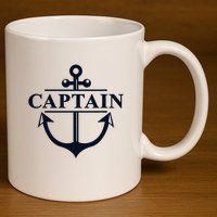 Captain & First Mate Matching Set Pontoon Boat Sailing 11oz C Handle Ceramic Mug