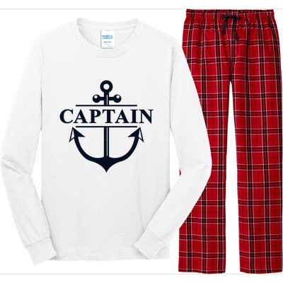 Captain & First Mate Matching Set Pontoon Boat Sailing Long Sleeve Pajama Set