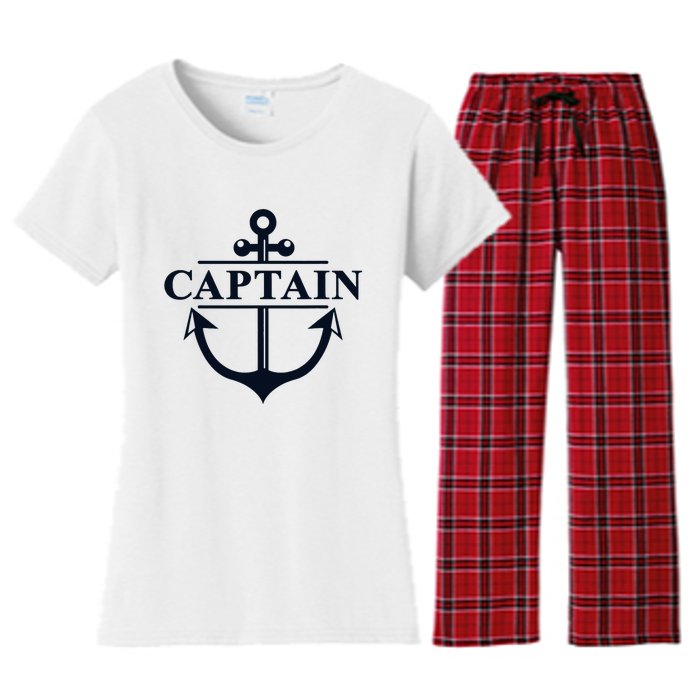 Captain & First Mate Matching Set Pontoon Boat Sailing Women's Flannel Pajama Set