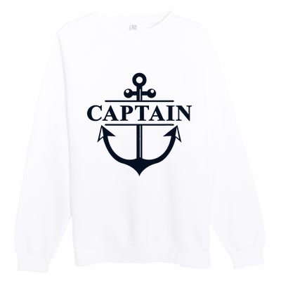 Captain & First Mate Matching Set Pontoon Boat Sailing Premium Crewneck Sweatshirt