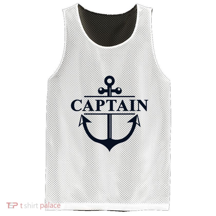 Captain & First Mate Matching Set Pontoon Boat Sailing Mesh Reversible Basketball Jersey Tank